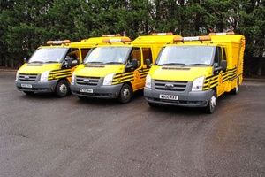 A fleet of RAV scanner survey vehicles