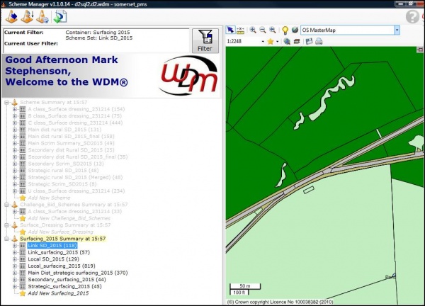 A view of the WDM USA consultancy scheme data interface.